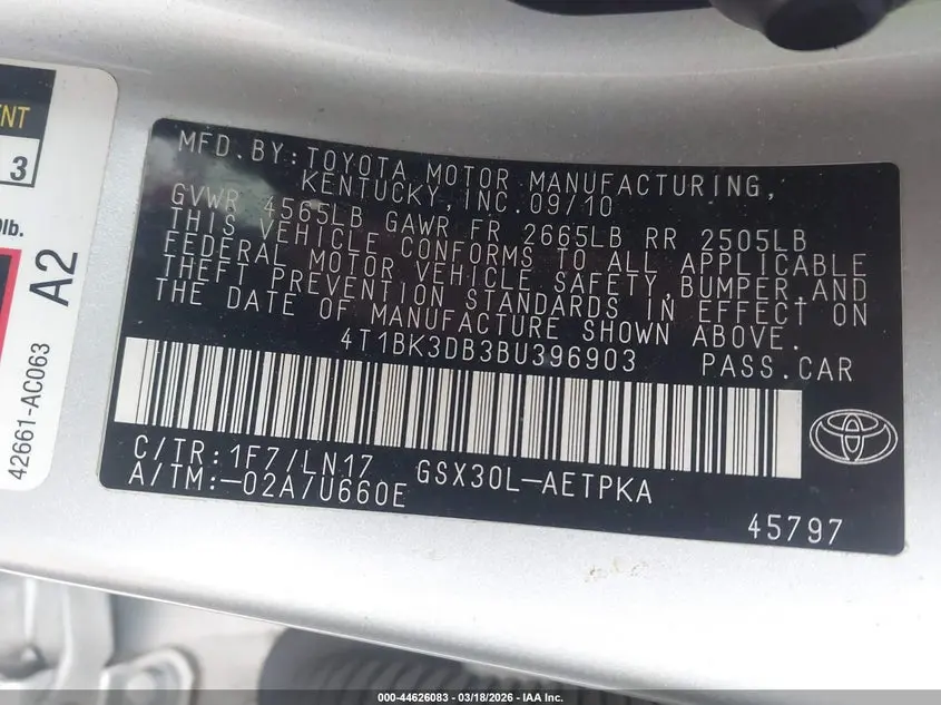 2011 TOYOTA AVALON LIMITED