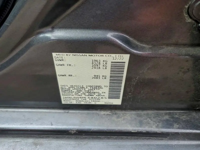 2023 NISSAN ALTIMA SV  