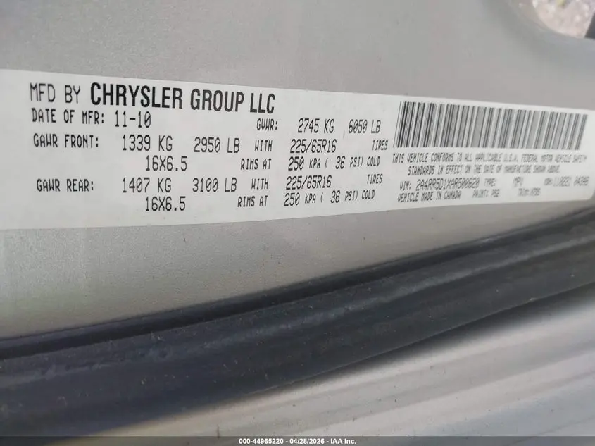 2010 CHRYSLER TOWN & COUNTRY TOURING