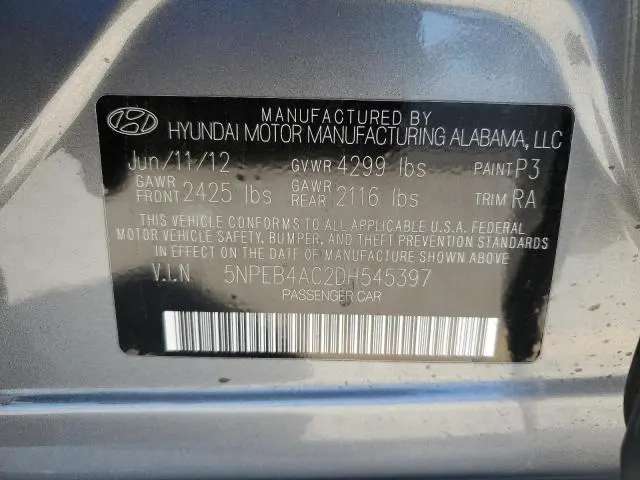 2013 HYUNDAI SONATA GLS  