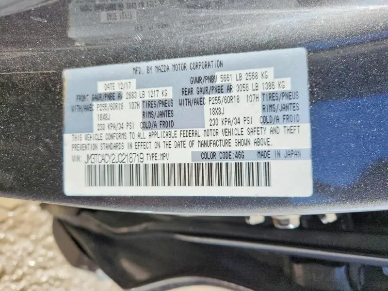 2018 MAZDA CX-9 TOURING  