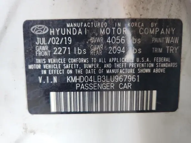 2020 HYUNDAI ELANTRA SPORT  