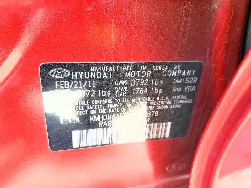 2011 HYUNDAI ELANTRA LIMITED  