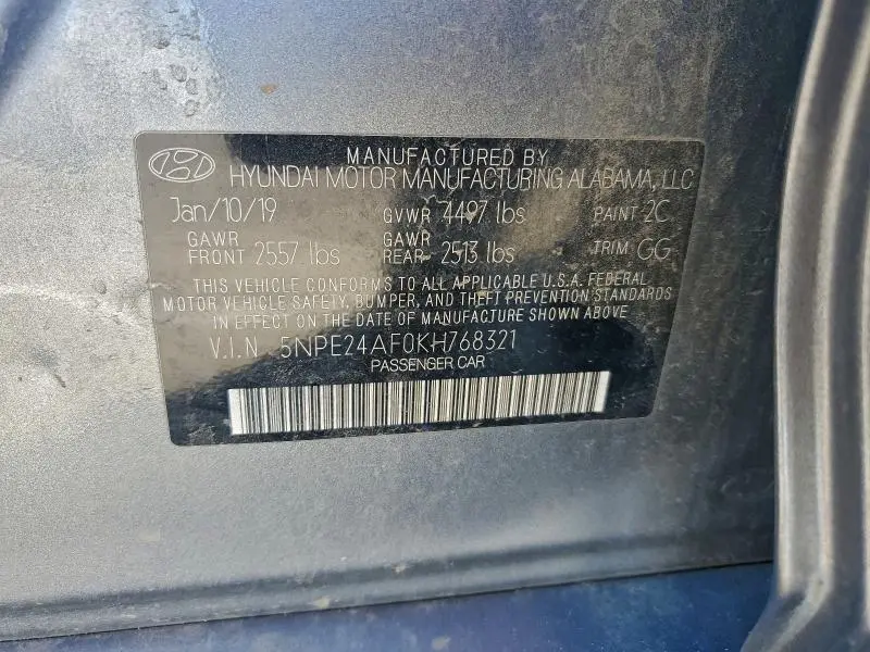 2019 HYUNDAI SONATA SE  