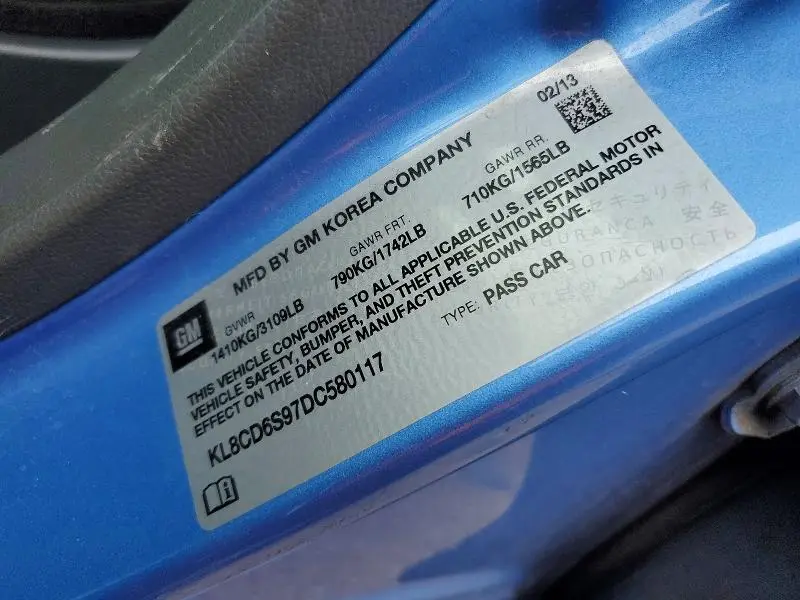 2013 CHEVROLET SPARK 1LT  