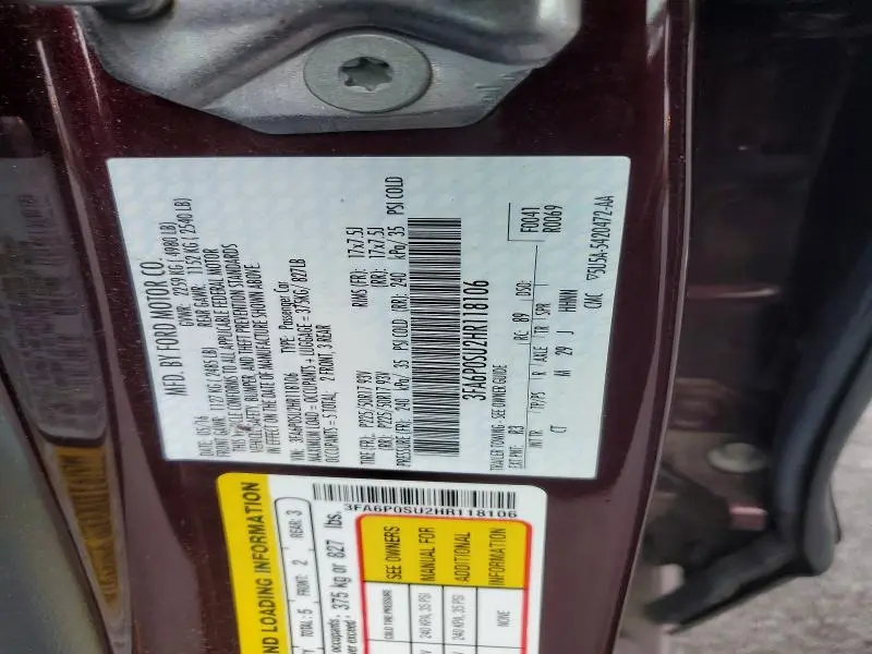 2017 FORD FUSION TITANIUM PHEV  
