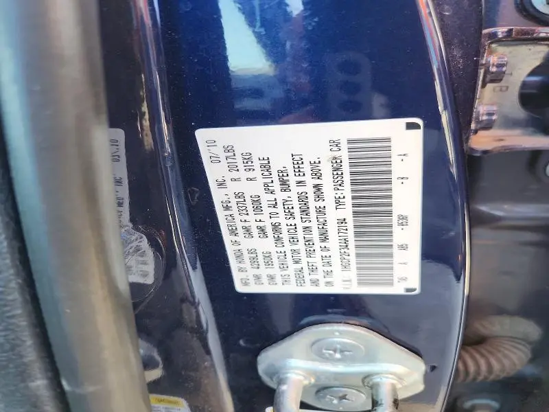 2010 HONDA ACCORD LX  
