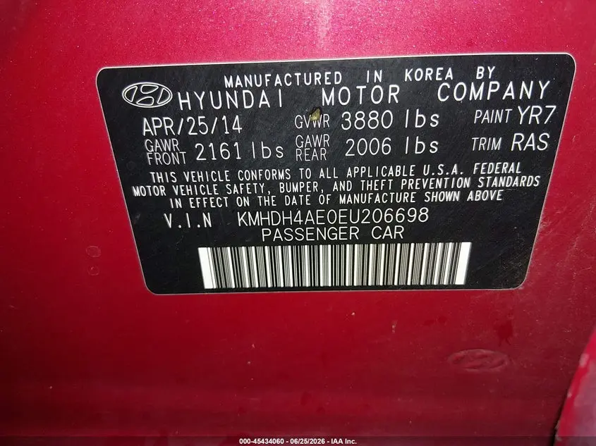 2014 HYUNDAI ELANTRA SE