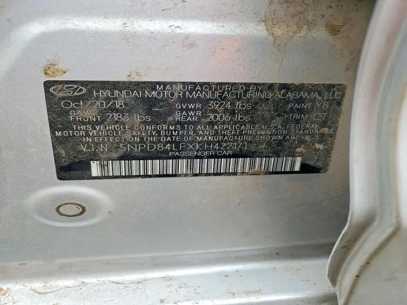 2019 HYUNDAI ELANTRA SEL  