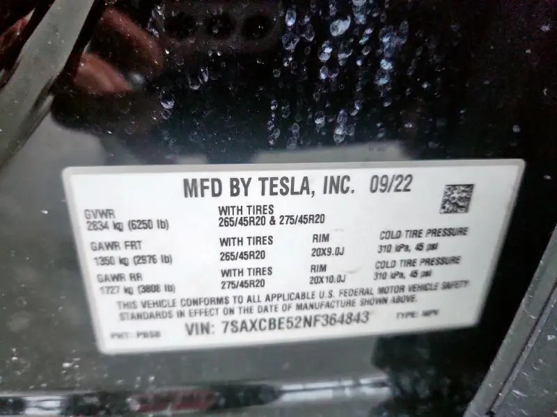 2022 TESLA MODEL X   