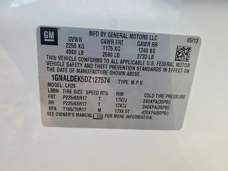 2013 CHEVROLET EQUINOX LT  