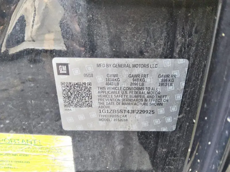 2018 CHEVROLET MALIBU LS  