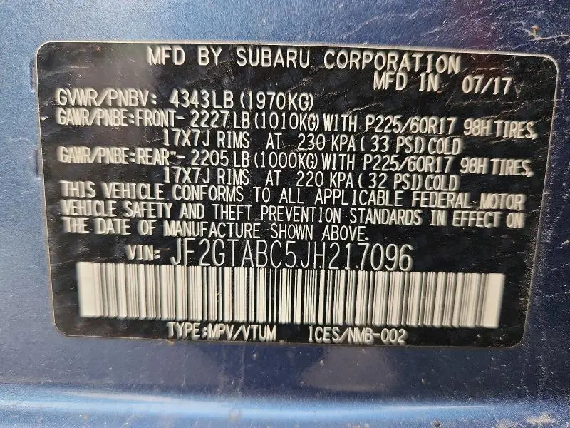 2018 SUBARU CROSSTREK PREMIUM  