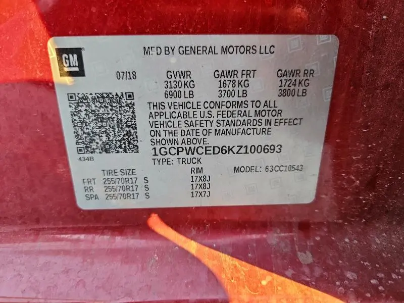 2019 CHEVROLET SILVERADO C1500 LT  