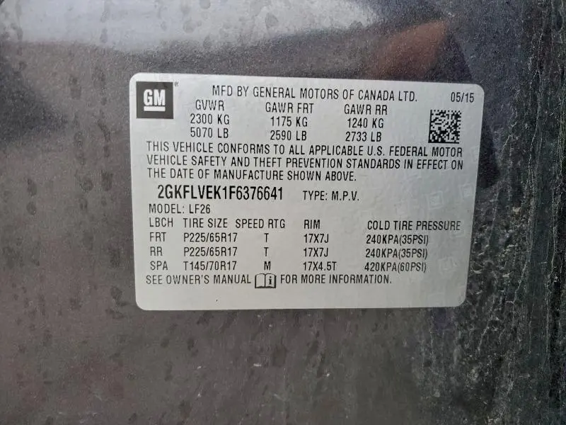 2015 GMC TERRAIN SLE  