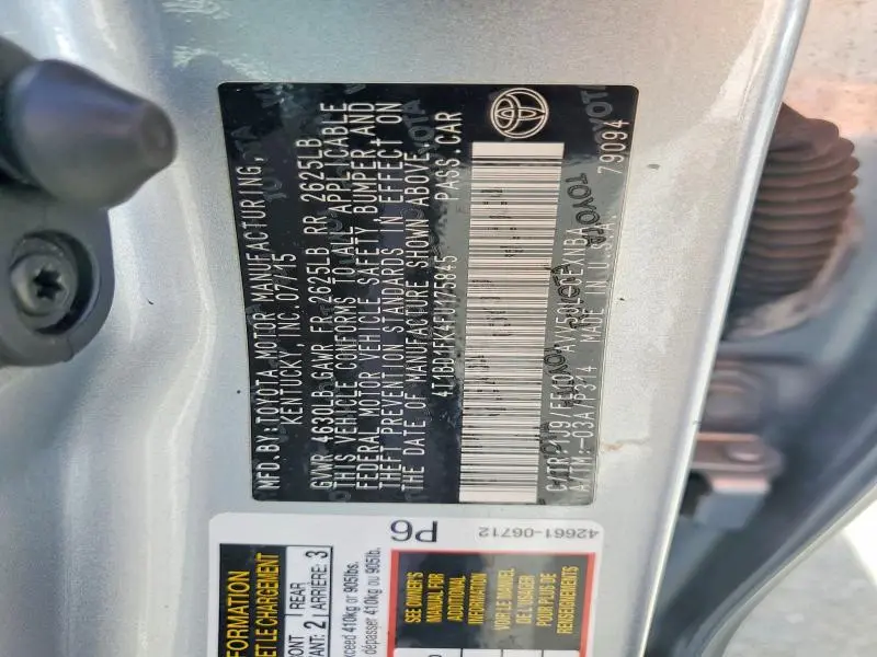 2015 TOYOTA CAMRY HYBRID  