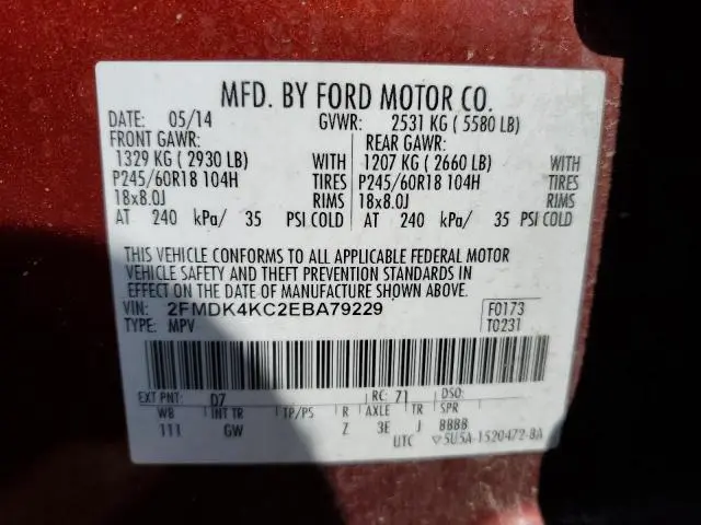 2014 FORD EDGE LIMITED  