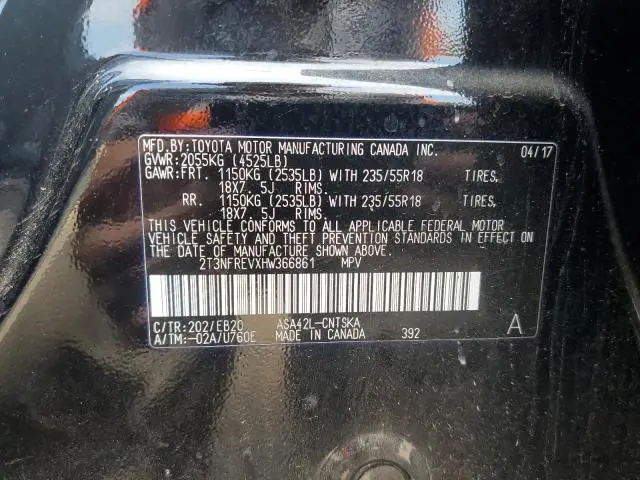 2017 TOYOTA RAV4 SE