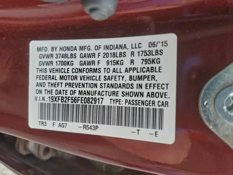 2015 HONDA CIVIC LX  