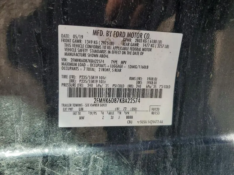 2019 FORD FLEX LIMITED  