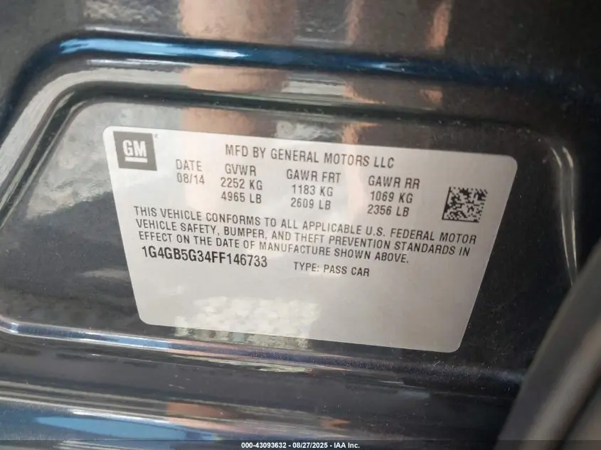 2015 BUICK LACROSSE LEATHER