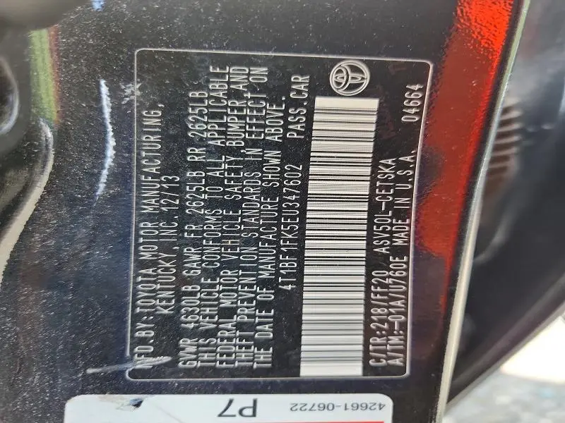 2014 TOYOTA CAMRY SE  