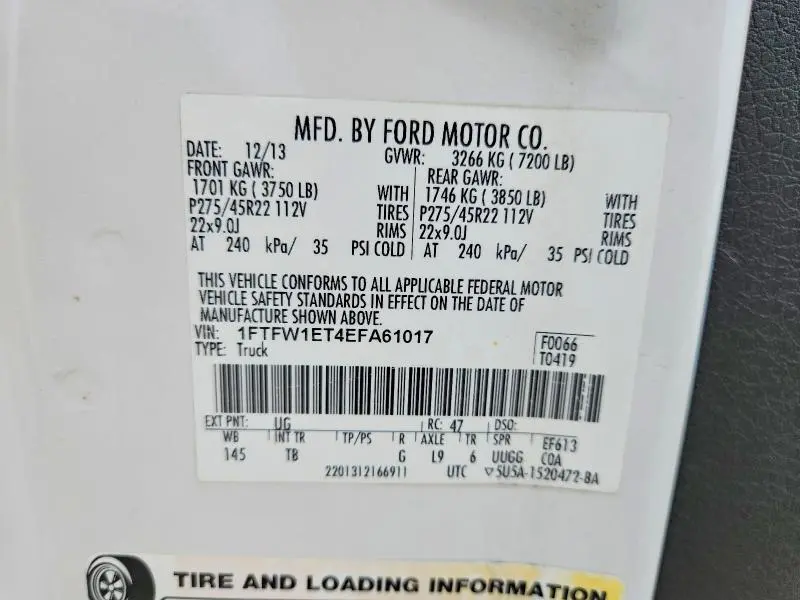 2014 FORD F150 SUPERCREW  