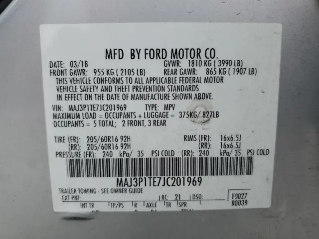 2018 FORD ECOSPORT SE  