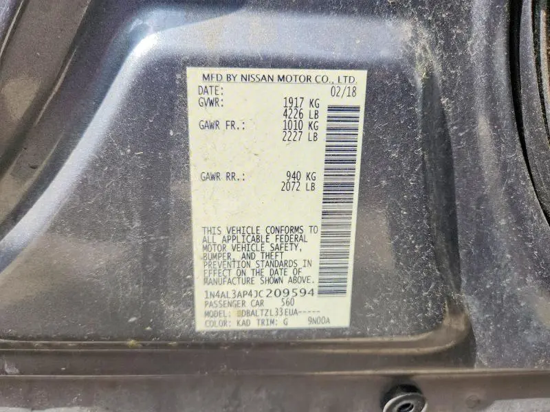 2018 NISSAN ALTIMA 2.5 SL  