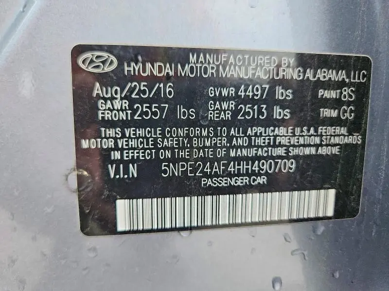 2017 HYUNDAI SONATA SE  