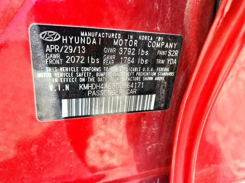 2013 HYUNDAI ELANTRA GLS  