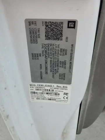 2019 CHEVROLET EXPRESS G2500   