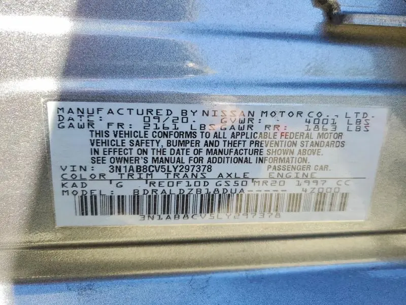 2020 NISSAN SENTRA SV  