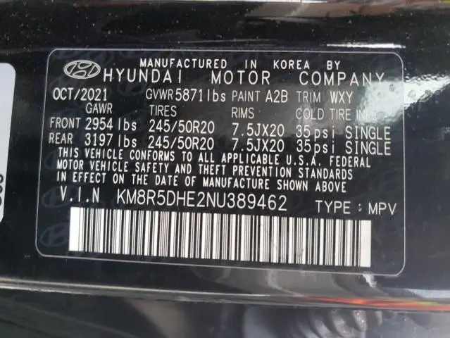 2022 HYUNDAI PALISADE LIMITED  