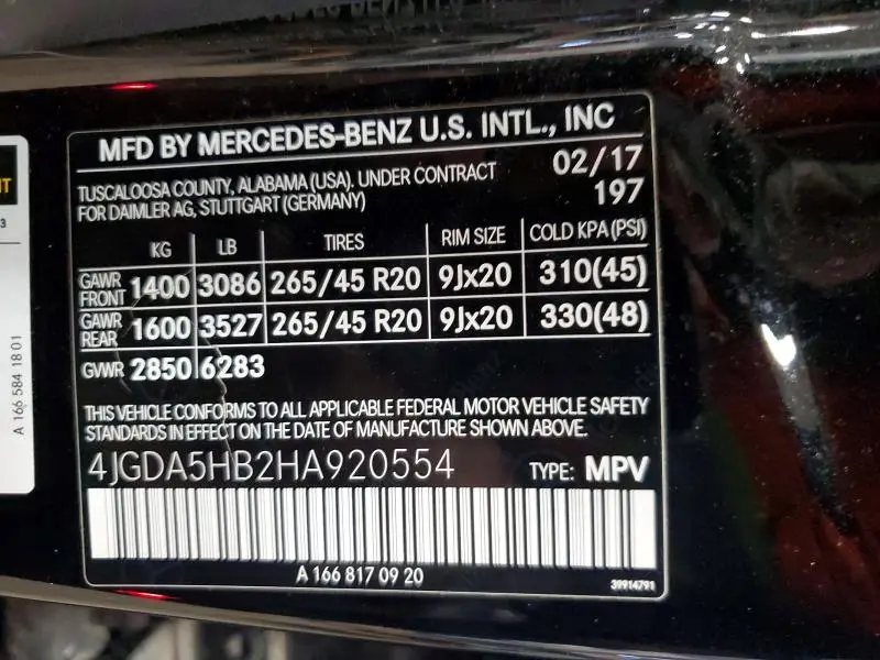 2017 MERCEDES-BENZ GLE 350 4MATIC  