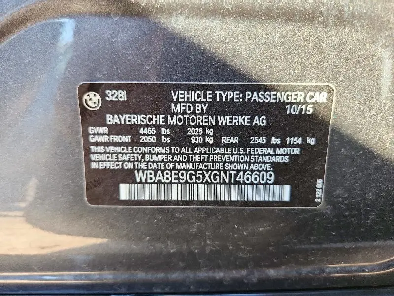 2016 BMW 328 I SULEV  