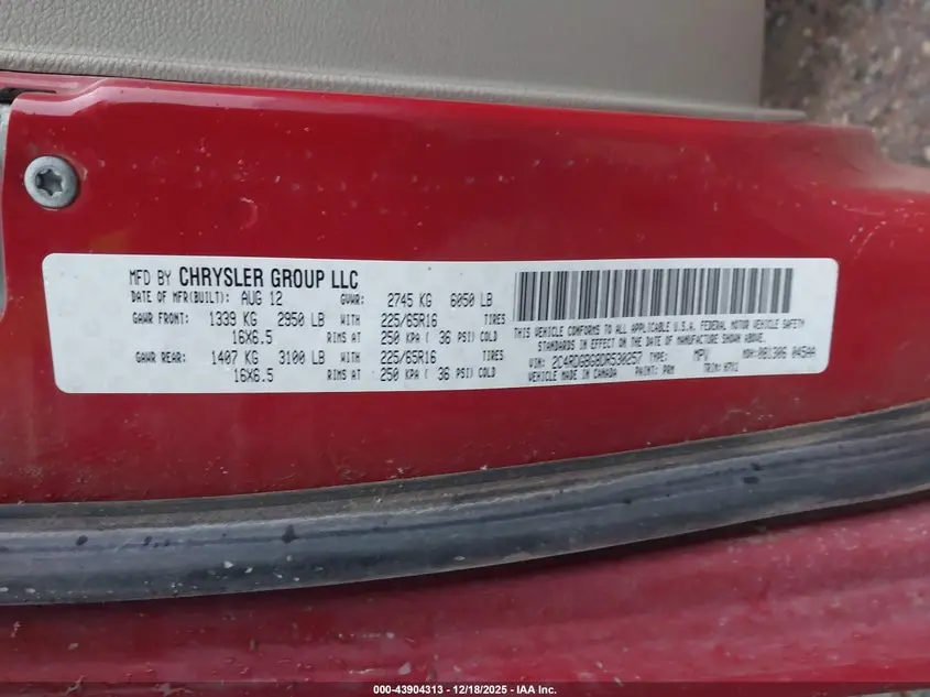 2013 DODGE GRAND CARAVAN AMERICAN VALUE PKG