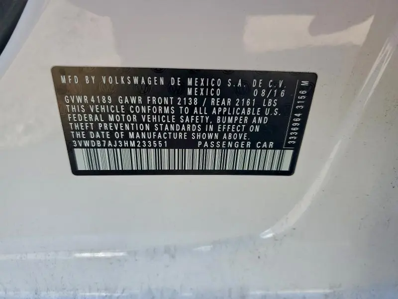 2017 VOLKSWAGEN JETTA SE  