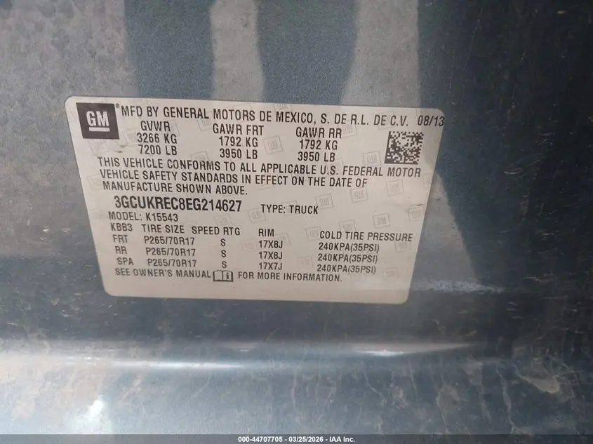 2014 CHEVROLET SILVERADO 1500 1LT