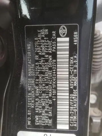 2014 TOYOTA CAMRY L  