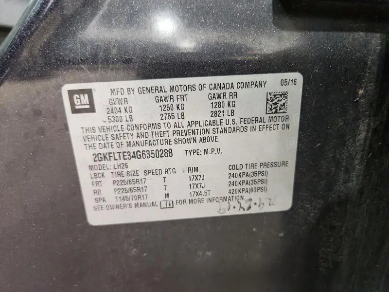 2016 GMC TERRAIN SLE  