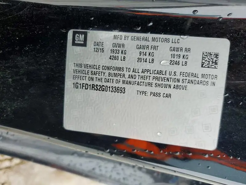 2016 CHEVROLET CAMARO LT  