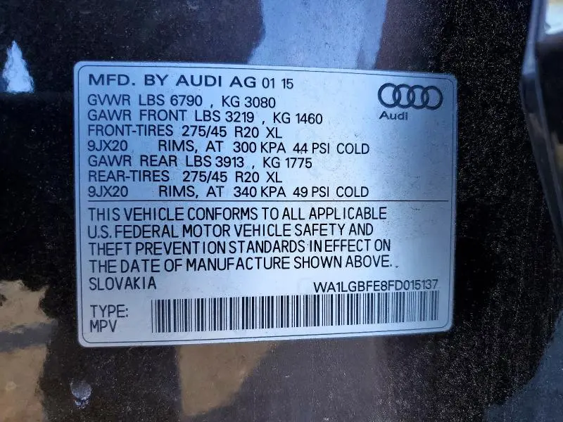 2015 AUDI Q7 PREMIUM PLUS  