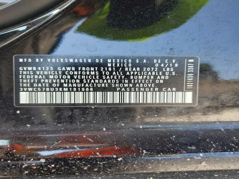 2019 VOLKSWAGEN JETTA S  