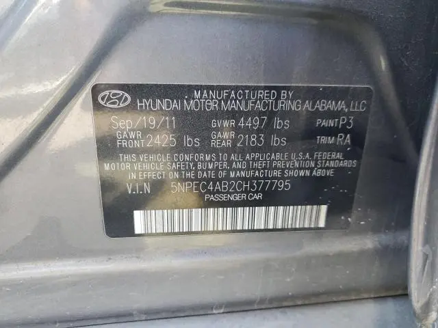 2012 HYUNDAI SONATA SE  