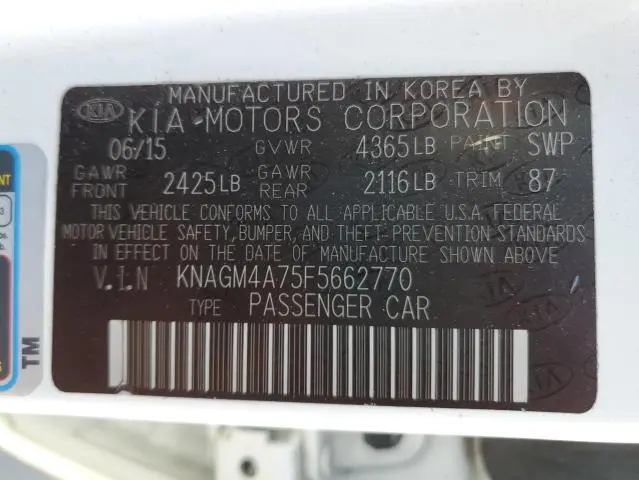 2015 KIA OPTIMA LX  