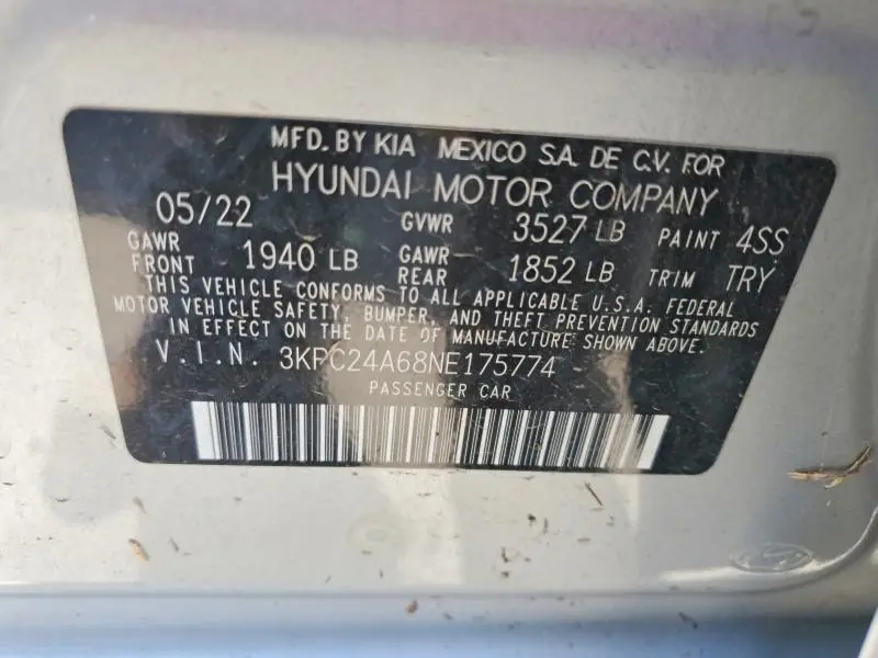 2022 HYUNDAI ACCENT SE  