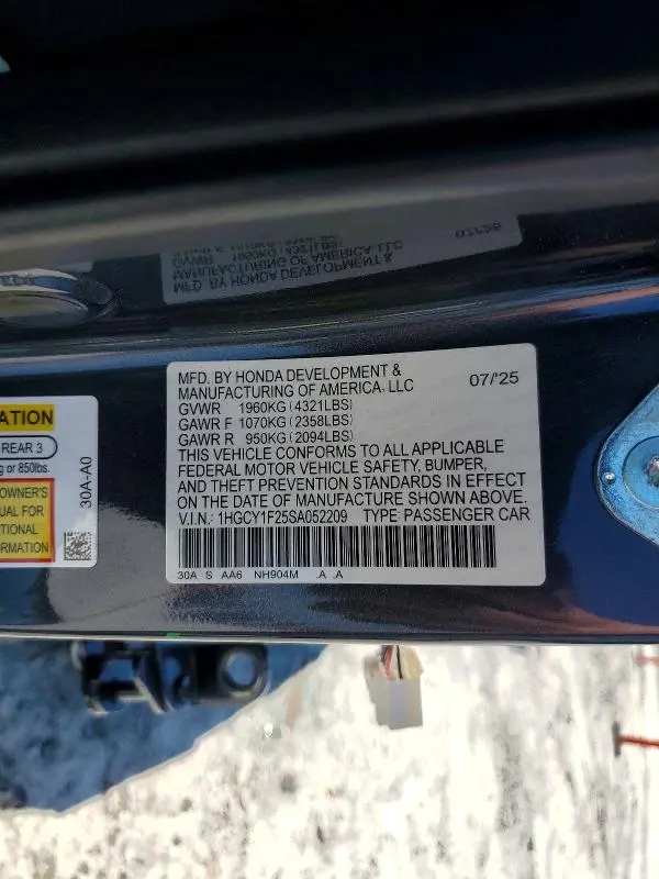 2025 HONDA ACCORD LX  