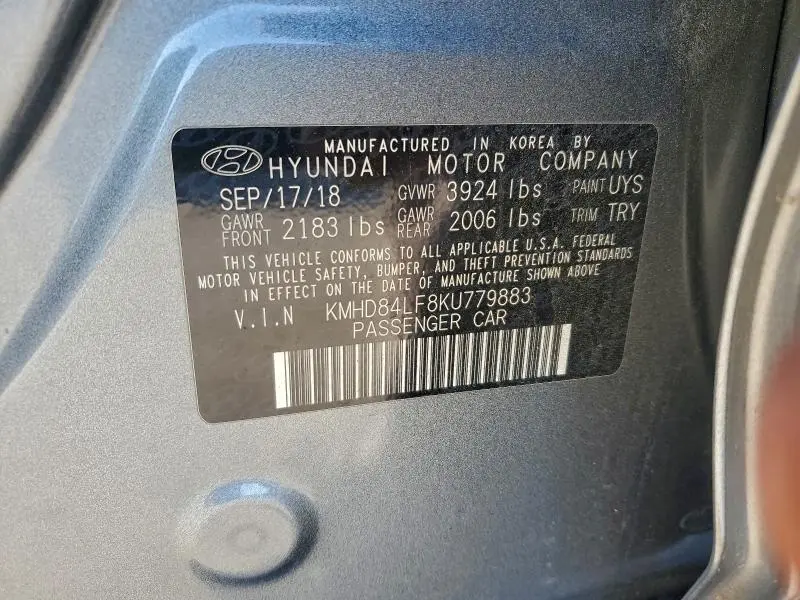 2019 HYUNDAI ELANTRA SEL  