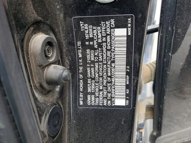 2018 HONDA CIVIC SPORT  